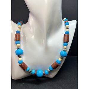 Vintage African Trade Bead Necklace | Large Glass & Ceramic Beads | 24”